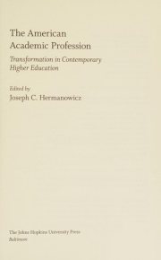 Couverture : The American academic profession