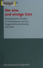 Couverture : Der eine und einzige Gott