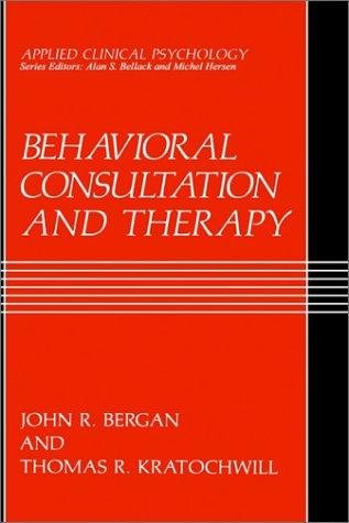 Couverture : Behavioral consultation and therapy