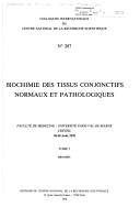 Couverture : Biochimie des tissus conjonctifs normaux et pathologiques