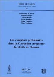 Couverture : Les exceptions préliminaires dans la Convention européenne des droits de l'homme