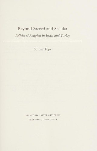 Couverture : Beyond Sacred and Secular