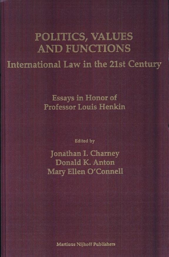 Couverture : Politics, values, and functions
