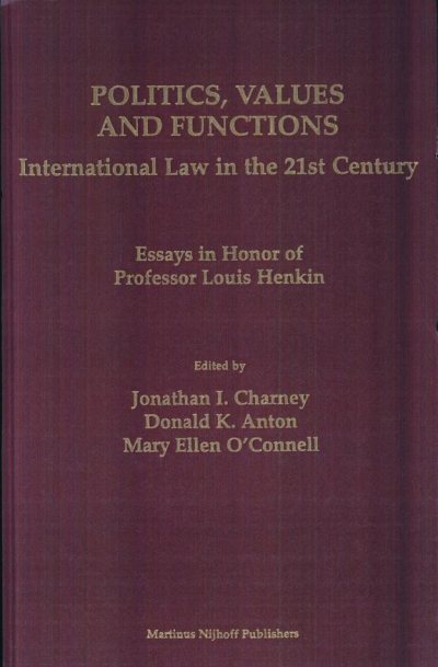 Couverture : Politics, values, and functions