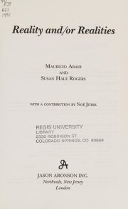 Couverture : Reality and/or realities