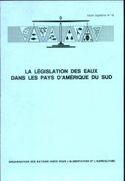 Couverture : La Législation des eaux dans les pays d'Amérique du sud