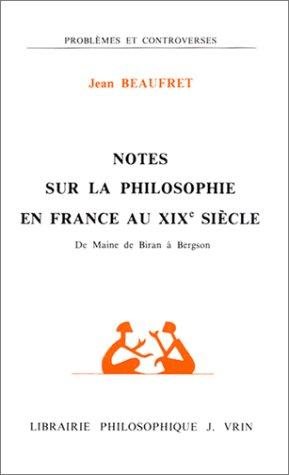 Couverture : Notes sur la philosophie en France au XIXe siècle