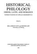 Couverture : Historical Philology
