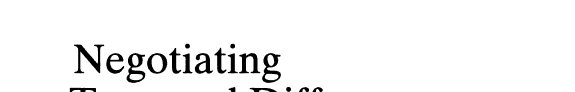Couverture : Negotiating temporal differences