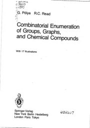 Couverture : Combinatorial enumeration of groups: graphs and chemical compounds
