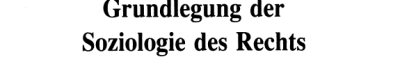 Couverture : Grundlegung der Soziologie des Rechts