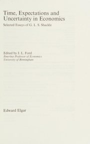 Couverture : Time, expectations, and uncertainty in economics
