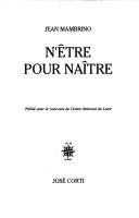 Couverture : N'être pour naître