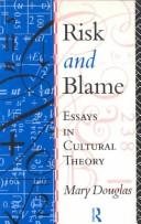 Couverture : Risk and blame