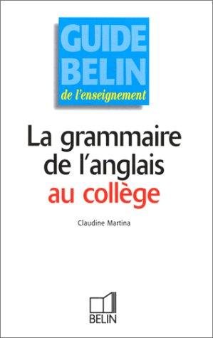 Couverture : La grammaire de l'anglais au collège