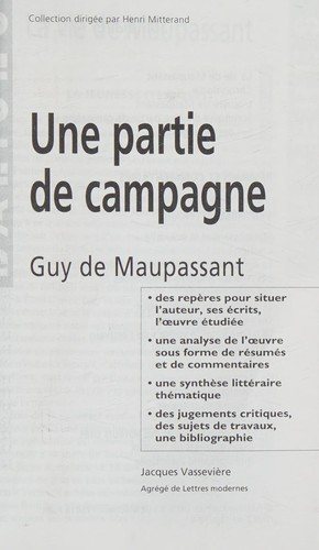 Couverture : Une partie de campagne, Guy de Maupassant