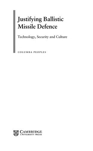 Couverture : Justifying ballistic missile defence