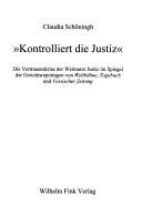 Couverture : ' Kontrolliert die Justiz'.