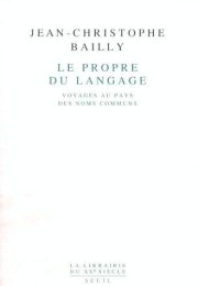 Couverture : Le propre du langage