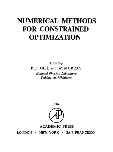 Couverture : Numerical methods for constrained optimization