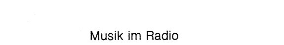 Couverture : Musik im Radio