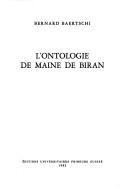 Couverture : L' ontologie de Maine de Biran