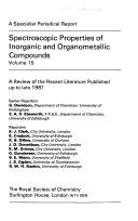 Couverture : Spectroscopic Properties of Inorganic and Organometallic Compounds