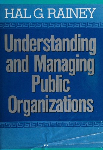 Couverture : Understanding and managing public organizations