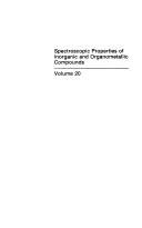 Couverture : Spectroscopic Properties of Inorganic and Organometallic Compounds