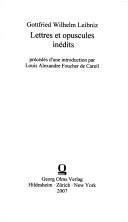 Couverture : Lettres et opuscules inédits