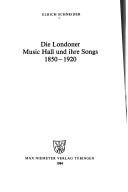 Couverture : Die Londoner Music Hall und ihre Songs, 1850-1920