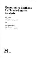 Couverture : Quantitative methods for trade-barrier analysis
