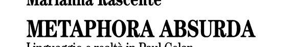 Couverture : Metaphora absurda