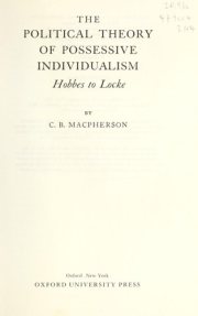 Couverture : The Political Theory of Possessive Individualism