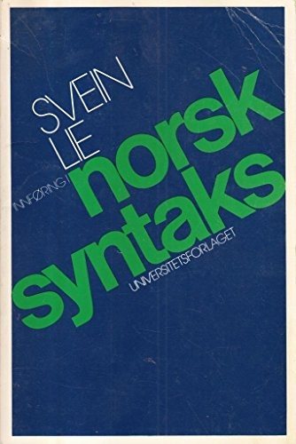 Couverture : Innføring i norsk syntaks.