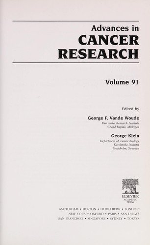 Couverture : Advances in cancer research.