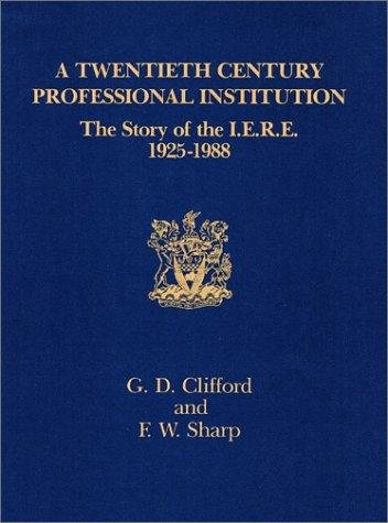 Couverture : A Twentieth Century Professional Institution