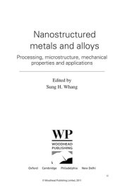 Couverture : Nanostructured metals and alloys