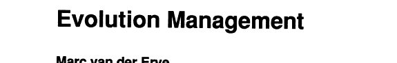 Couverture : Evolution management