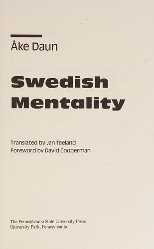 Couverture : Swedish mentality