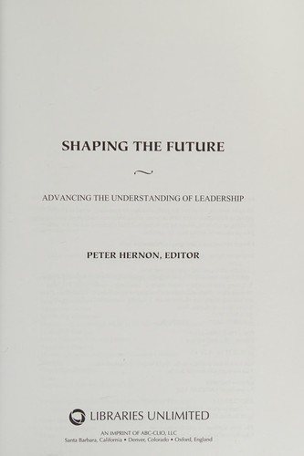 Couverture : Shaping the future