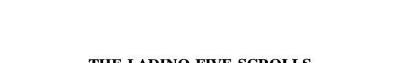 Couverture : The Ladino Five Scrolls