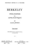 Couverture : Berkeley, philosophie et apologétique