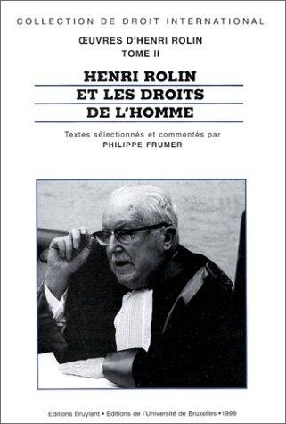 Couverture : Henri Rolin et les droits de l'homme