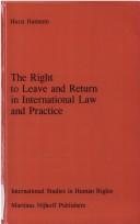 Couverture : The right to leave and return in international law and practice