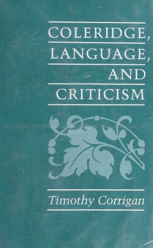 Couverture : Coleridge, language, and criticism