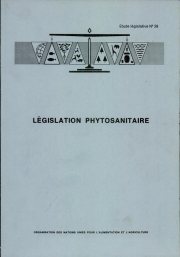 Couverture : Législation phytosanitaire