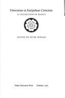 Couverture : Directions in Euripidean criticism