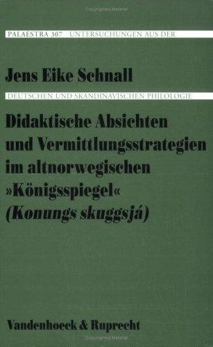 Couverture : Didaktische Absichten und Vermittlungsstrategien im altnorwegischen "Königsspiegel" (Konungs skuggsjá)