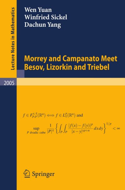 Couverture : Morrey and Campanato Meet Besov, Lizorkin and Triebel